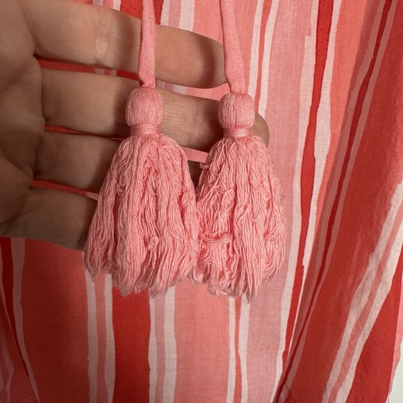 Tuckernuck Cassis Sunrise Stripes Top XL Pink Gauzy Peasant - Picture 5 of 12